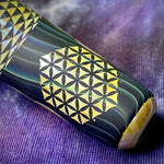 Sandblasted Sacred Geometry Chillum by Little B Glass