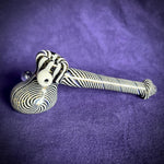 6" Black/white/Purple Dichro Dry Hammer Pipe w/Milliefiori on Side
