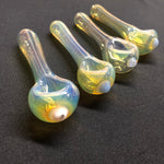 3.75-5" Simple Fumed Handpipe w/ Front Dot by Leen Glass