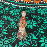 5" Spin & Rake Silver Fumed Yellow/White/Red Bubbler by Vince Lown