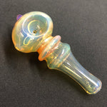 Dual Maria Fumed Handpipe w/ Light Purple Front Dot by Leen Glass