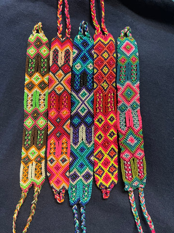 12" long 1" Thick Multicolored Friendship Bracelet Made in Mexico