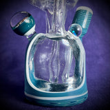 7.75” Striped Blues Double Opal Double Recycler Rig by Pharo