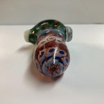 3.25" Multicolor Dotted Dichro Handpipe with White Carb