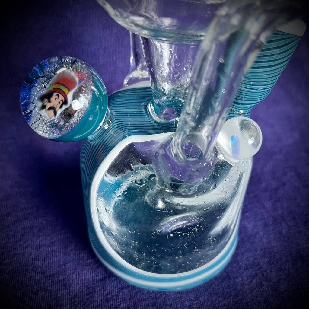 Opalized Rig 7.75” Striped Blues Double Opal Double Recycler Rig by Pharo – Happy ...