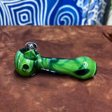 4-4.25" Handpipe w/ Mushroom Steal Your Face Milli by Baked Glass
