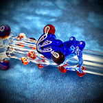 5.25" Glass Dab Straw w/ Frog by Sara Mac