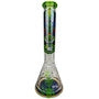 Cheech Glass - 16" 12mm Alien Decal Beaker Water Pipe - w/ 14M Bowl