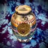 5.25” Navajo Pottery w/ Dreamcatcher, Signed by Sylvia Johnson