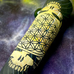 Sandblasted Sacred Geometry Chillum by Little B Glass