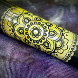 Sandblasted Sacred Geometry Chillum by Little B Glass