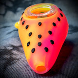 2.5" Keychain Silicone Strawberry Handpipe w/ Glass Bowl