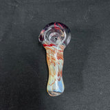 4" glass hand pipe sliver fumed mouthpiece red/cream body
