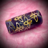 1.5" Bees Sandblasted Glass Rolling Tip by 207 Glass