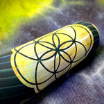 Sandblasted Sacred Geometry Chillum by Little B Glass