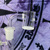 Rock Glass 14mm Male 90 degree 25mm Bucket White Bottom Quartz Banger