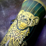 Sandblasted Sacred Geometry Chillum by Little B Glass