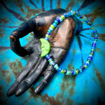 6.5" Maine-Made Bead Bracelet by Lori Williams - Green Moon