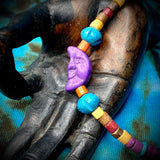 6.5" Maine-Made Bead Bracelet by Lori Williams - Purple Moon