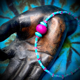 6" Maine-Made Bead Bracelet by Lori Williams - Hot Pink Bead