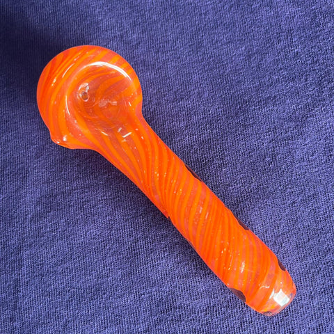 4.5” Orange/Clear Striped Handpipe