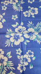 Hawaiian Bandana-21.5 x 21.5-Blue with White Flowers