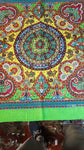 Paisley Mosaic Bandana- Multi Color Green-20.5 x 20.5