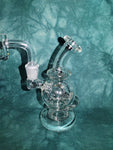 5" Rock Glass Mini Recycler Dab Rig Clear Glass with 10mm Male Banger-*Glass Dab Rig 3*