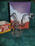 5" Rock Glass Mini Recycler Dab Rig Clear Glass with 10mm Male Banger-*Glass Dab Rig FOUR*