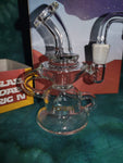 5" Rock Glass Mini Recycler Dab Rig Clear Glass with 10mm Male Banger-*Glass Dab Rig FOUR*