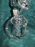 5" Rock Glass Mini Recycler Dab Rig Clear Glass with 10mm Male Banger-*Glass Dab Rig FOUR*