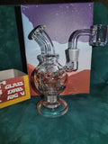 5" Rock Glass Mini Recycler Dab Rig Clear Glass with 10mm Male Banger-*Glass Dab Rig FIVE*