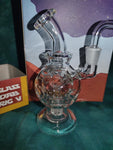 5" Rock Glass Mini Recycler Dab Rig Clear Glass with 10mm Male Banger-*Glass Dab Rig FIVE*