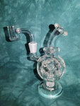 5" Rock Glass Mini Recycler Dab Rig Clear Glass with 10mm Male Banger-*Glass Dab Rig FIVE*