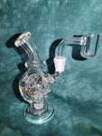 5" Rock Glass Mini Recycler Dab Rig Clear Glass with 10mm Male Banger-*Glass Dab Rig FIVE*