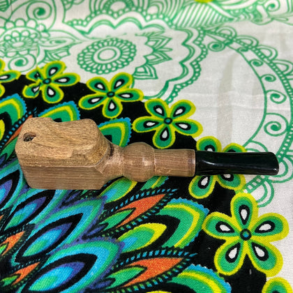 Colorful Diamond Wood Swivel Lid Handpipe