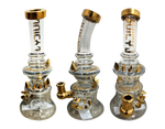 JUUCY J Glass-10" Gold Crystals Waterpipe-"Keep On Shining"