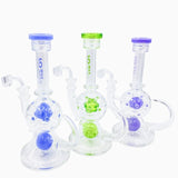 10" Rock Glass 15 Arm Spaceball Rig Recycler w/ Ball Detail