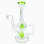 10" Rock Glass 15 Arm Spaceball Rig Recycler w/ Ball Detail