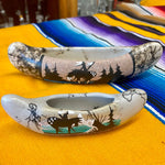 Navajo Large Pottery Canoe, Signed Elsie Navajo