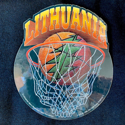 Lithuania Basketball & Hoop Sticker
