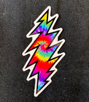 3.5x2.75" Tie-Dye Lightning Bolt Sticker