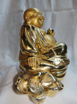 4.5" Gold Resin Laughing Buddha Figurine