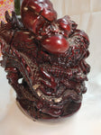 6.5" 899g Red Resin Dragon and Buddha Figurine