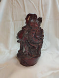 6.5" 899g Red Resin Dragon and Buddha Figurine