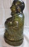 12" 2,835g Green/Black/Gold Resin Laughing Buddha Statue