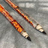 6" Pencil Glass Dab Tool w/ Internal Glitter