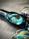 5.5" Black Handpipe with Multiple Marbles & Pink/Blue Wig Wag Front by Zach U-Shüd