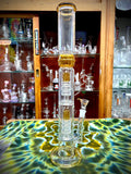 18" Rock Glass Straight Tube Double UFO Perc Waterpipe