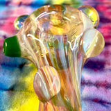 5-5.25" Fumed Worked Handpipe w/ Multiple Bumps by Huggy Bear